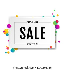 Sale Banner With Ball White Background With Gradient Mesh, Vector Illustration
