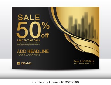 Sale Banner, Billboard, Brochure flyer for cosmetics, Banner design Template vector illustration, display, advertisement layout, poster, card, Cover, magazine ads, annual report, catalog, backdrop, A4