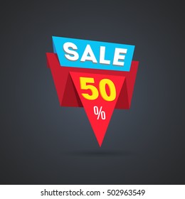 Sale banner in black background. Vector illustration.