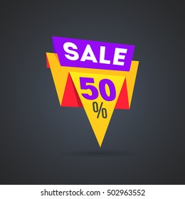 Sale banner in black background. Vector illustration.