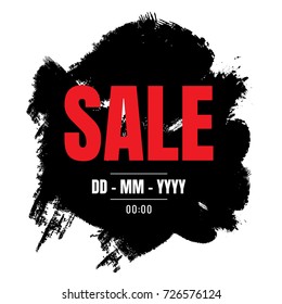 sale banner Black, poster, badge, sticker, web advertising vector illustration. on white background. discount