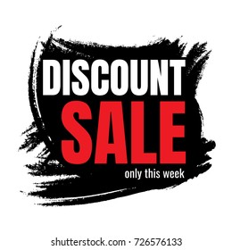sale banner Black, poster, badge, sticker, web advertising vector illustration. on white background. discount