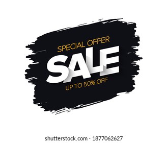 Sale banner with brush background