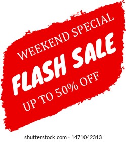 Sale banner. Brush background. Vector.
