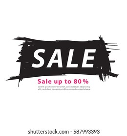 Sale banner brush design vector_7