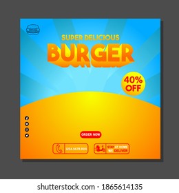 Sale Banner Burger Simple and Modern Vector Illustration