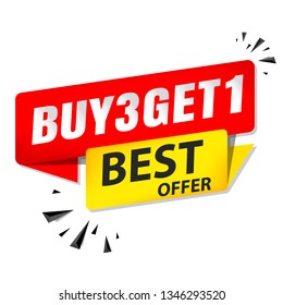 sale banner buy 3 get 1 free 