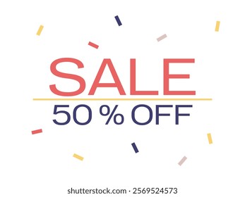 Sale banner, card in trendy bright colors