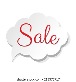 Sale Banner Cloud, Vector Illustration