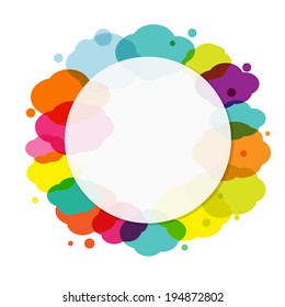 Banner De Venta Con Nubes, Ilustración De Vectores