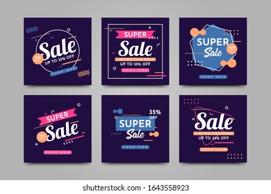 Sale banner collection for social media