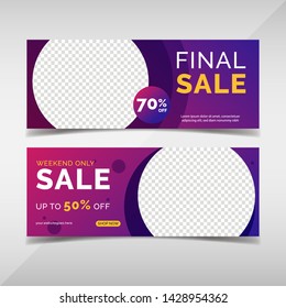 Sale banner collection. Banner template for fashion sale, business promotion, social media post, etc. Vol.18