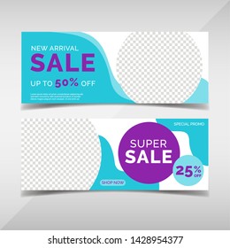 Sale banner collection. Banner template for fashion sale, business promotion, social media post, etc. Vol.15