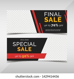 Sale banner collection. Banner template for fashion sale, business promotion, social media post, etc. Vol.34