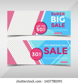 Sale banner collection. Banner template for fashion sale, business promotion, social media post, etc. Vol.55