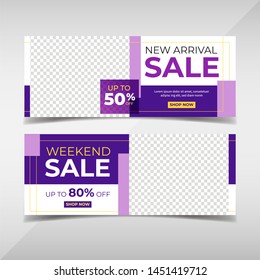 Sale banner collection. Banner template for fashion sale, business promotion with geometric shapes and space for your image. Vol.93