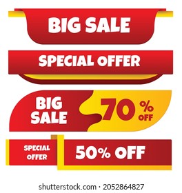 Sale banner collection vector. website stickers, color web page design. advertising element. shopping backgrounds. isolated illustration Vector