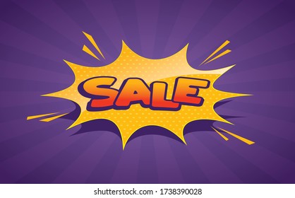 Sale banner in comic style