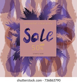 Sale banner. Creative universal card. Vector. Artistic background for advertising, web, blog, seasonal clearance, wedding, anniversary, greeting card, birthday, invitation.