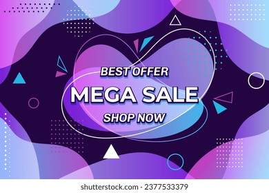 Sale banner design. Sale advertisement template on abstract background. Super sale promo event banner.