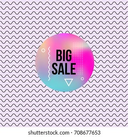 Sale banner design. Big sale banner template vector illustration. Background with dynamic design, colorful pattern texture. Modern cover design