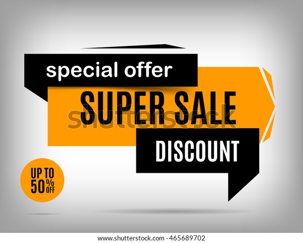 Sale Banner Design Discount Yellow Poster Stock Vector (Royalty Free ...