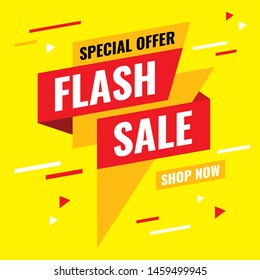 Sale Banner Design, Flash sale special offer, modern template illustration design.