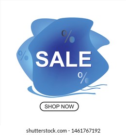  sale banner design. Fluid shapes vector design elements