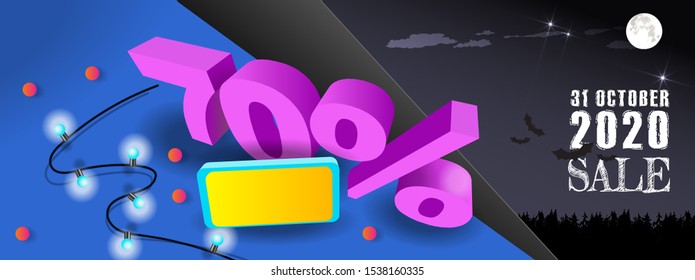 Sale banner design layout 70%. Vector banner