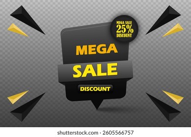 Sale banner design, mega sale, special offer, discount from 5% to 95%.Vector.EPS 10.