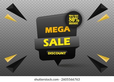 Sale banner design, mega sale, special offer, discount from 5% to 95%.Vector.EPS 10.