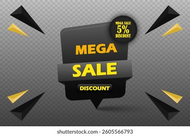 Sale banner design, mega sale, special offer, discount from 5% to 95%.Vector.EPS 10.
