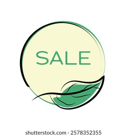 Sale banner design in minimalistic doodle style.
