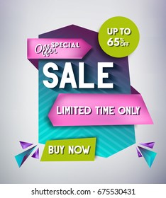 Sale Banner Design. Sale Poster. Vector Illustration 