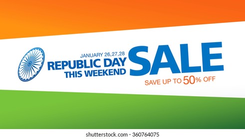 Sale banner design. Republic Day of India.