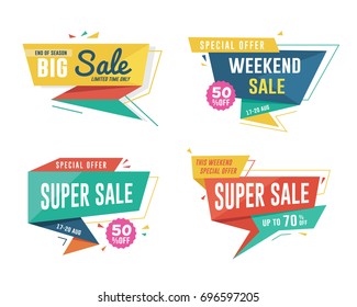 Sale banner design set. Discount and promotion banners