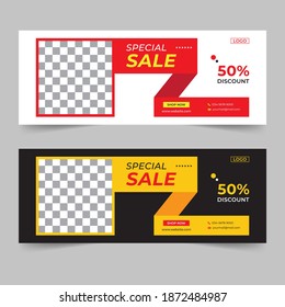 Sale Banner Design For Social Media cover Vector