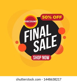 Sale banner design template. Final sale up to 50% off. Vector illustration