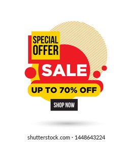 Sale banner design template. Final sale up to 70% off. Vector illustration