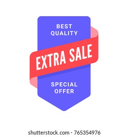 Sale banner design template. Flat speech bubble special offer discount vector illustration.