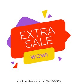 Sale banner design template. Flat speech bubble special offer discount vector illustration.