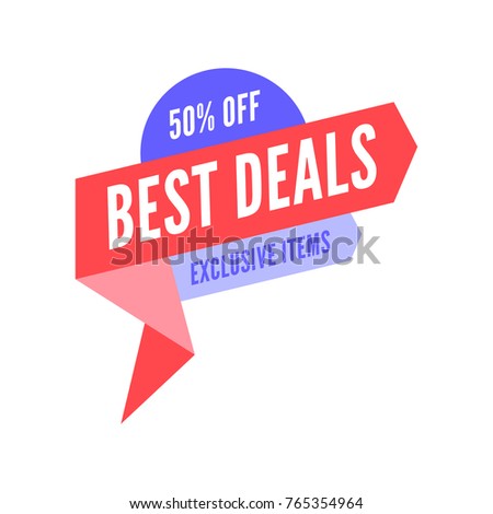 Sale banner design template. Flat speech bubble special offer discount vector illustration.