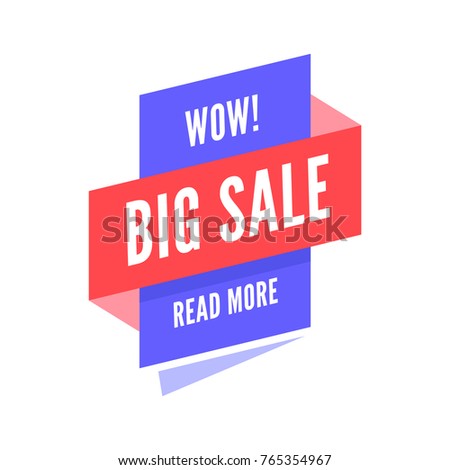 Sale banner design template. Flat speech bubble special offer discount vector illustration.