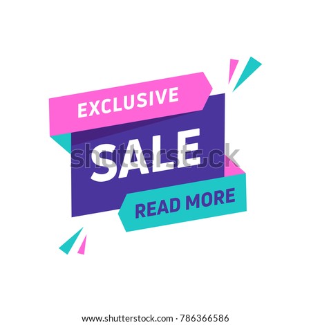 Sale banner design template. Flat origami speech bubble special offer discount vector illustration.