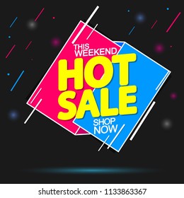 Sale banner design template, special offer, Hot Sale tag, app icon, vector illustration