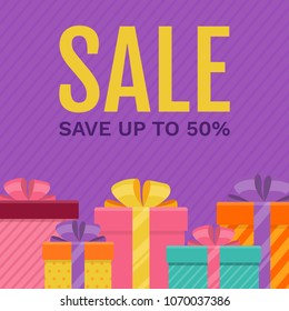 Sale banner design template. Vector illustration
