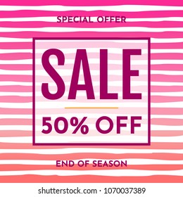 Sale banner design template. Vector illustration