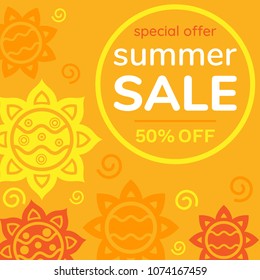 Sale banner design template. Vector illustration