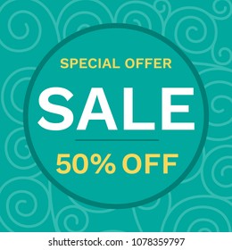 Sale banner design template. Vector illustration