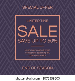 Sale banner design template. Vector illustration